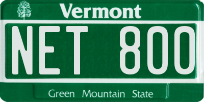 VT license plate NET800