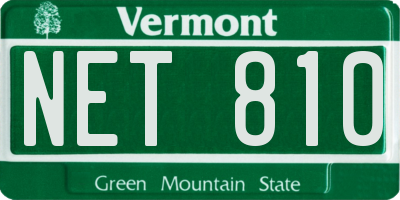 VT license plate NET810