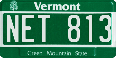 VT license plate NET813