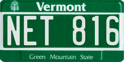 VT license plate NET816