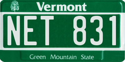 VT license plate NET831