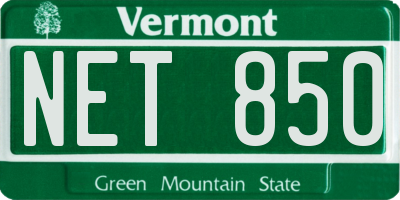 VT license plate NET850