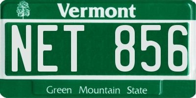 VT license plate NET856