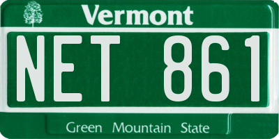 VT license plate NET861