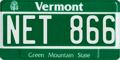 VT license plate NET866