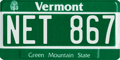 VT license plate NET867