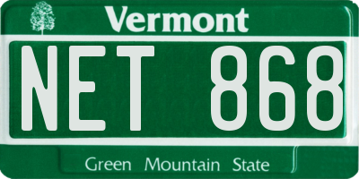 VT license plate NET868