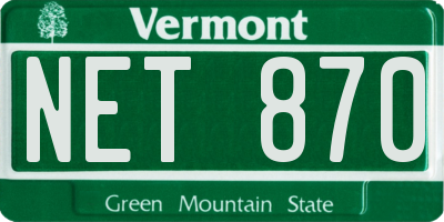 VT license plate NET870