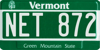VT license plate NET872
