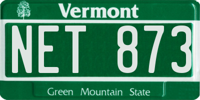 VT license plate NET873