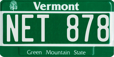 VT license plate NET878