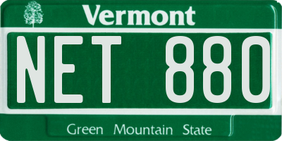VT license plate NET880