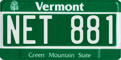 VT license plate NET881