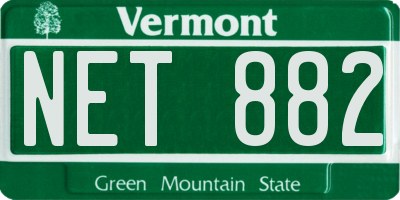 VT license plate NET882