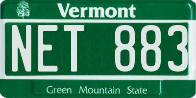 VT license plate NET883
