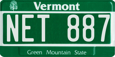 VT license plate NET887