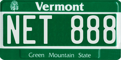 VT license plate NET888