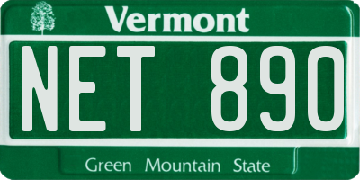 VT license plate NET890