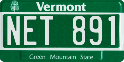 VT license plate NET891