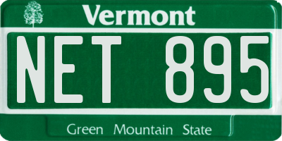 VT license plate NET895