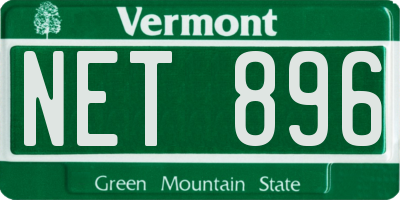 VT license plate NET896