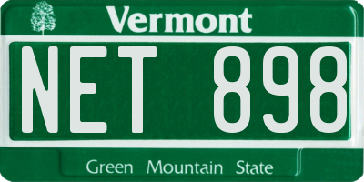 VT license plate NET898