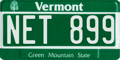 VT license plate NET899
