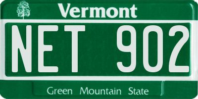 VT license plate NET902