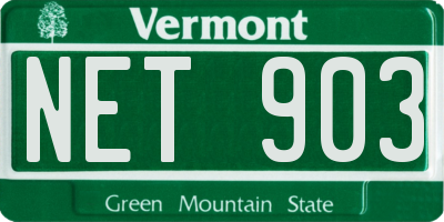 VT license plate NET903