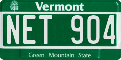 VT license plate NET904