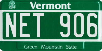 VT license plate NET906