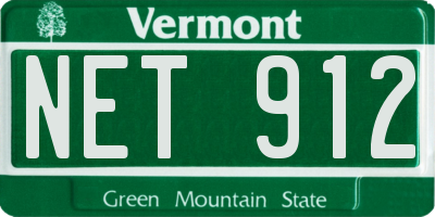 VT license plate NET912