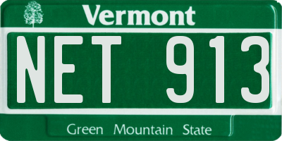 VT license plate NET913