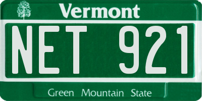 VT license plate NET921