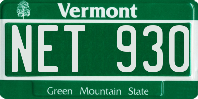 VT license plate NET930