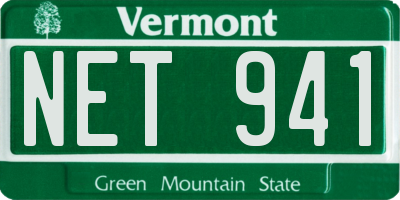 VT license plate NET941