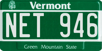VT license plate NET946