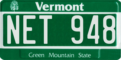 VT license plate NET948