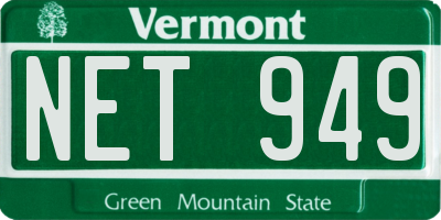 VT license plate NET949