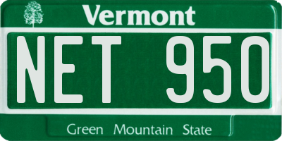 VT license plate NET950