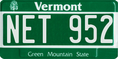 VT license plate NET952