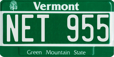 VT license plate NET955