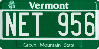 VT license plate NET956