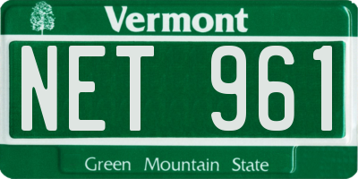 VT license plate NET961