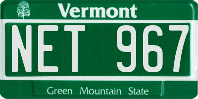 VT license plate NET967