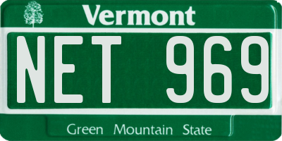 VT license plate NET969