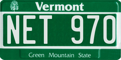 VT license plate NET970