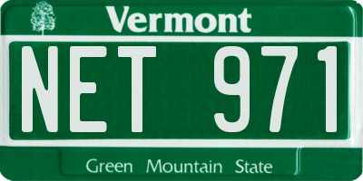 VT license plate NET971