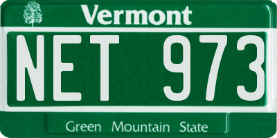 VT license plate NET973