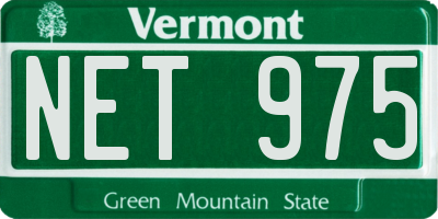 VT license plate NET975